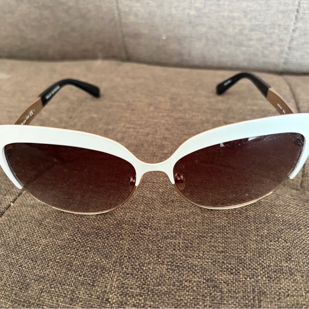 Kate Spade White and Brown Cat-Eye Sunglasses